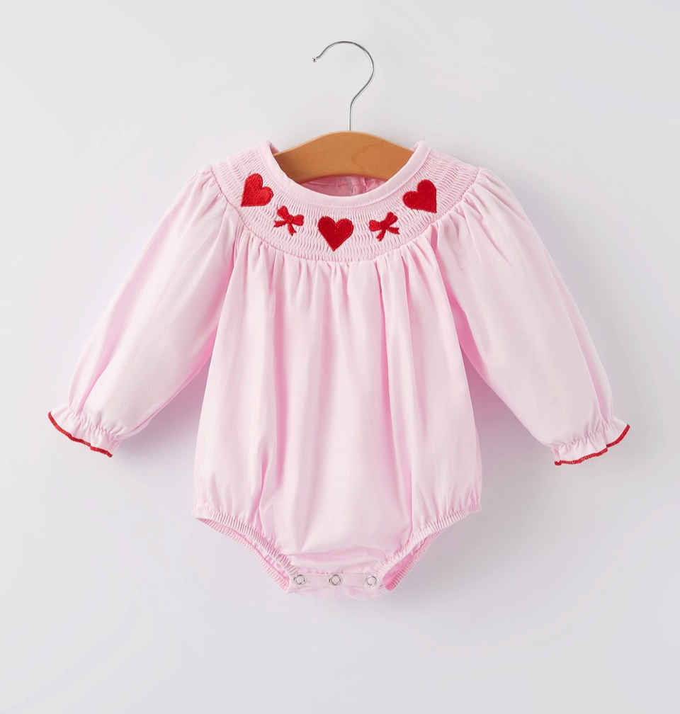 Hearts & Bows Smocked Bubble