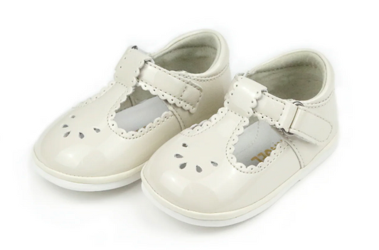 Angel Baby Patent Cream Dottie Scalloped T-Strap Mary Jane - Toddler 5